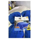 Blue Tufted Quilt Twin/Full and Queen Polar Fleece Fitted Sheet Set