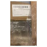 Pallet of Mixed Home Improvement Items including Curtain Rods, Flooring, Shelving, Moulding, and Projector Screen