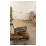 Pallet of Heavy Duty Storage Shelves and Electric Fireplace Parts