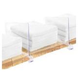 Pack of 10 Clear Acrylic Shelf Dividers for Closet and Pantry Organization