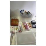 Party Decorations and Accessories Collection with Plastic Bins