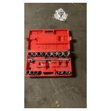Large Socket Wrench Set with Red Case