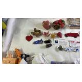 Mixed Lot of Collectibles, Magnets, Trinkets, Bag of Vintage Pencils and Keepsake Tin