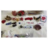 Mixed Lot of Collectibles, Magnets, Trinkets, Bag of Vintage Pencils and Keepsake Tin