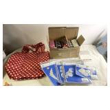 Craft Supplies Bundle with Polka Dot Tote, Lace Applique, and Ribbon Collection