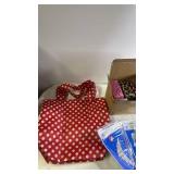 Craft Supplies Bundle with Polka Dot Tote, Lace Applique, and Ribbon Collection