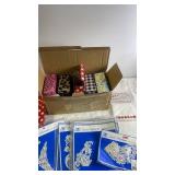 Craft Supplies Bundle with Polka Dot Tote, Lace Applique, and Ribbon Collection
