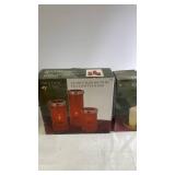 Holiday Time Glass Cylinder Tea-Light Holder and Centerpiece Candle Set