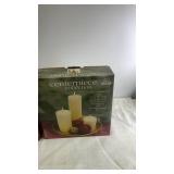 Holiday Time Glass Cylinder Tea-Light Holder and Centerpiece Candle Set