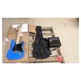 Glarry Electric Guitar Bundle with Blue Guitar, GA-20 Amp, and Gig Bag