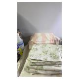 Collection of Vintage Flat and Fitted Bed Sheets Assorted Patterns