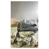 Collection of Vintage Flat and Fitted Bed Sheets Assorted Patterns
