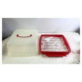 Lock & Lock Plastic Cake Carrier with Red Handle
