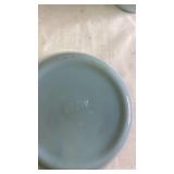 Set of 4 Vintage Fire-King Mixing Bowls Jadeite and White Milk Glass