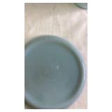 Set of 4 Vintage Fire-King Mixing Bowls Jadeite and White Milk Glass