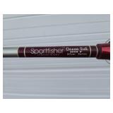 Large Heavy Duty SPORTFISHER Ocean Side Model 8008 Silver Series Fishing Rod w/Ryobi SX-4 Reel