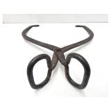Large Antique Cast Iron Ice Tongs