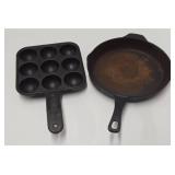 Cast Iron Cornbread/Muffin Pan & Skillet