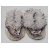 Antique "Squaw Man" Hardcover Book & 2 Pair of Native American Moccasins