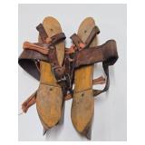 3 Sets of Early Primitive Antique Wooden Ice Skates