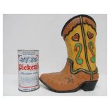 Cast Iron Western Cowboy Boot Doorstop