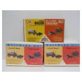 LARGE Lot of Vintage Western Model Kits Extra Supplies etc Covered Wagons Horses etc