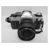 Estate Lot of 2 Nice Vintage Film Cameras - Minolta & Canon w/Tripod