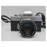 Estate Lot of 2 Nice Vintage Film Cameras - Minolta & Canon w/Tripod