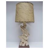 Very Cool Mid Century Signed Abstract Sculptural Table Lamp by Plasto
