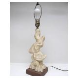 Very Cool Mid Century Signed Abstract Sculptural Table Lamp by Plasto