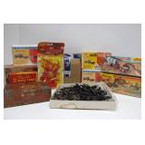 LARGE Lot of Vintage Western Model Kits Extra Supplies etc Covered Wagons Horses etc