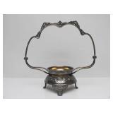 Exceptional Antique Victorian Glass Wedding Basket w/Original Ornate Stand