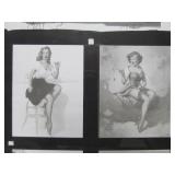 Original Vintage Pre-Production Glass Panel - Pinup Girl - GIL ELVGREN #8