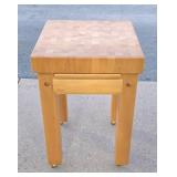 Very Nice LES GOURMAND Butcher Block Style Kitchen Island Table w/Slide-Out Cutting Board