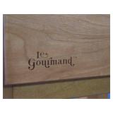 Very Nice LES GOURMAND Butcher Block Style Kitchen Island Table w/Slide-Out Cutting Board