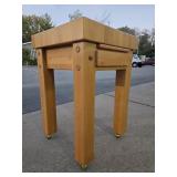 Very Nice LES GOURMAND Butcher Block Style Kitchen Island Table w/Slide-Out Cutting Board