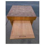 Very Nice LES GOURMAND Butcher Block Style Kitchen Island Table w/Slide-Out Cutting Board