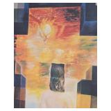 Excellent Vintage Embossed Offset Lithograph by Salvador Dali - "Gala Nude / Abraham Lincoln"