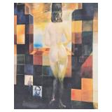 Excellent Vintage Embossed Offset Lithograph by Salvador Dali - "Gala Nude / Abraham Lincoln"