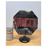 Very Cool Vintage Lighted Chrome SLOW - DANGER Sign