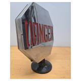 Very Cool Vintage Lighted Chrome SLOW - DANGER Sign
