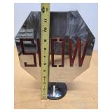 Very Cool Vintage Lighted Chrome SLOW - DANGER Sign