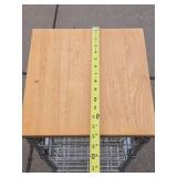 Rolling Chrome Table w/Drawers & Wood Top