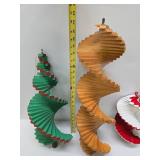 Lot of 3 Unused Wooden Spiral Hanging Wind Sculptures