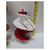 Lot of 3 Unused Wooden Spiral Hanging Wind Sculptures