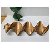 Lot of 3 Unused Wooden Spiral Hanging Wind Sculptures