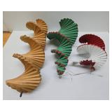 Lot of 3 Unused Wooden Spiral Hanging Wind Sculptures