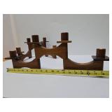 Great Looking Mid Century Danish Modern Teak Wood Swivel Candle Stands