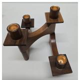 Great Looking Mid Century Danish Modern Teak Wood Swivel Candle Stands