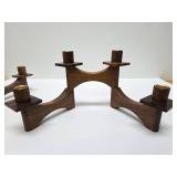 Great Looking Mid Century Danish Modern Teak Wood Swivel Candle Stands